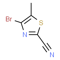 ChemSpider 2D Image | 4-Bromo-5-methyl-1,3-thiazole-2-carbonitrile | C5H3BrN2S