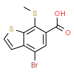 ChemSpider 2D Image | 4-Bromo-7-(methylsulfanyl)-1-benzothiophene-6-carboxylic acid | C10H7BrO2S2