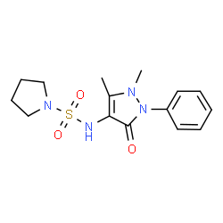 ChemSpider 2D Image | N-(1,5-Dimethyl-3-oxo-2-phenyl-2,3-dihydro-1H-pyrazol-4-yl)-1-pyrrolidinesulfonamide | C15H20N4O3S