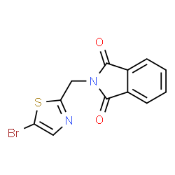 ChemSpider 2D Image | 2-[(5-Bromo-1,3-thiazol-2-yl)methyl]-1H-isoindole-1,3(2H)-dione | C12H7BrN2O2S