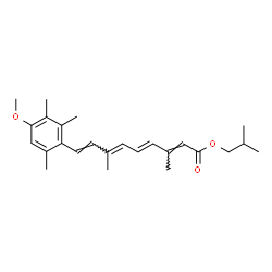 ChemSpider 2D Image | Isobutyl (2E,4E,6E,8E)-9-(4-methoxy-2,3,6-trimethylphenyl)-3,7-dimethyl-2,4,6,8-nonatetraenoate | C25H34O3