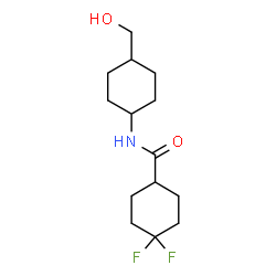 ChemSpider 2D Image | 4,4-Difluoro-N-[4-(hydroxymethyl)cyclohexyl]cyclohexanecarboxamide | C14H23F2NO2