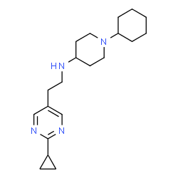 ChemSpider 2D Image | 1-Cyclohexyl-N-[2-(2-cyclopropyl-5-pyrimidinyl)ethyl]-4-piperidinamine | C20H32N4