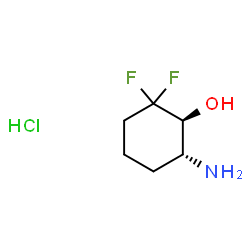 ChemSpider 2D Image | (1S,6R)-6-Amino-2,2-difluorocyclohexanol hydrochloride (1:1) | C6H12ClF2NO