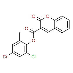 ChemSpider 2D Image | 4-Bromo-2-chloro-6-methylphenyl 2-oxo-2H-chromene-3-carboxylate | C17H10BrClO4