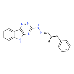 ChemSpider 2D Image | 3-{(2E)-2-[(2E)-2-Methyl-3-phenyl-2-propen-1-ylidene]hydrazino}-5H-[1,2,4]triazino[5,6-b]indole | C19H16N6