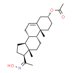 ChemSpider 2D Image | (3alpha,9beta,20Z)-20-(Hydroxyimino)pregn-5-en-3-yl acetate | C23H35NO3