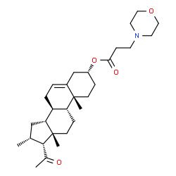 ChemSpider 2D Image | (3beta,10alpha,14beta,16alpha,17alpha)-16-Methyl-20-oxopregn-5-en-3-yl 3-(4-morpholinyl)propanoate | C29H45NO4