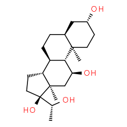 ChemSpider 2D Image | (3alpha,5alpha,8alpha,9beta,10alpha,11beta,13alpha,14beta,17alpha,20R)-Pregnane-3,11,17,20-tetrol | C21H36O4