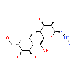 ChemSpider 2D Image | (2S,3R,4S,5S,6S)-2-Azido-5-{[(2R,4R,5S,6S)-4,5-dihydroxy-6-(hydroxymethyl)tetrahydro-2H-pyran-2-yl]oxy}-6-(hydroxymethyl)tetrahydro-2H-pyran-3,4-diol (non-preferred name) | C12H21N3O9