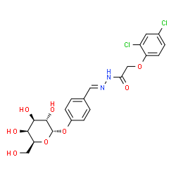 ChemSpider 2D Image | 2-(2,4-Dichlorophenoxy)-N'-{(E)-[4-(alpha-L-galactopyranosyloxy)phenyl]methylene}acetohydrazide | C21H22Cl2N2O8