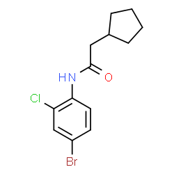 ChemSpider 2D Image | N-(4-Bromo-2-chlorophenyl)-2-cyclopentylacetamide | C13H15BrClNO