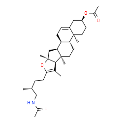 ChemSpider 2D Image | (3beta,8alpha,9beta,10alpha,13alpha,25R)-26-Acetamido-16-methylfurosta-5,20(22)-dien-3-yl acetate | C32H49NO4