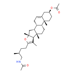 ChemSpider 2D Image | (3beta,9beta,14beta,16beta,25S)-26-Acetamido-16-methylfurosta-5,20(22)-dien-3-yl acetate | C32H49NO4
