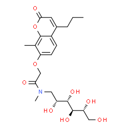 ChemSpider 2D Image | 1-Deoxy-1-(methyl{[(8-methyl-2-oxo-4-propyl-2H-chromen-7-yl)oxy]acetyl}amino)-D-altritol | C22H31NO9