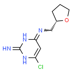 ChemSpider 2D Image | 6-Chloro-N~4~-[(2S)-tetrahydro-2-furanylmethyl]-2,4-pyrimidinediamine | C9H13ClN4O