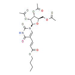 ChemSpider 2D Image | 2',3',5'-Tri-O-acetyl-5-[(1E)-3-butoxy-3-oxo-1-propen-1-yl]uridine | C22H28N2O11