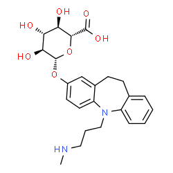 ChemSpider 2D Image | 5-[3-(Methylamino)propyl]-10,11-dihydro-5H-dibenzo[b,f]azepin-2-yl beta-L-glucopyranosiduronic acid | C24H30N2O7