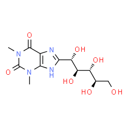 ChemSpider 2D Image | (1S)-1-C-(1,3-Dimethyl-2,6-dioxo-2,3,6,9-tetrahydro-1H-purin-8-yl)-D-ribitol | C12H18N4O7