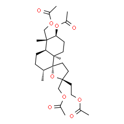 ChemSpider 2D Image | [(2R,2'R,4a'S,5S,5'R,6'S,8a'R)-6'-Acetoxy-5-(2-acetoxyethyl)-2',5',8a'-trimethyldecahydro-2'H,3H-spiro[furan-2,1'-naphthalene]-5,5'-diyl]bis(methylene) diacetate | C28H44O9