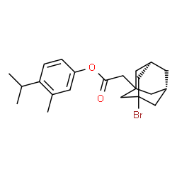 ChemSpider 2D Image | 4-Isopropyl-3-methylphenyl [(5R,7S)-3-bromoadamantan-1-yl]acetate | C22H29BrO2