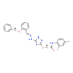 ChemSpider 2D Image | 2-[(5-{(2E)-2-[2-(Benzyloxy)benzylidene]hydrazino}-1H-1,2,4-triazol-3-yl)sulfanyl]-N-(2,4-difluorophenyl)acetamide | C24H20F2N6O2S