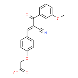 ChemSpider 2D Image | {4-[(1E)-2-Cyano-3-(3-methoxyphenyl)-3-oxo-1-propen-1-yl]phenoxy}acetate | C19H14NO5