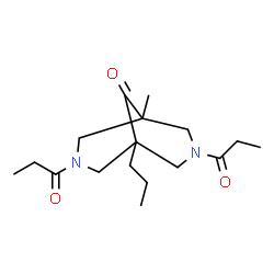 ChemSpider 2D Image | 1-Methyl-3,7-dipropionyl-5-propyl-3,7-diazabicyclo[3.3.1]nonan-9-one | C17H28N2O3