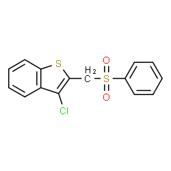ChemSpider 2D Image | 3-Chloro-2-[(phenylsulfonyl)methyl]-1-benzothiophene | C15H11ClO2S2