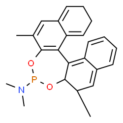 ChemSpider 2D Image | (2S,2aR,4S)-N,N,2,6-Tetramethyl-2,2a,9,10-tetrahydrodinaphtho[2,1-d:1',2'-f][1,3,2]dioxaphosphepin-4-amine | C24H26NO2P
