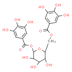 ChemSpider 2D Image | 1,6-Bis-O-(3,4,5-trihydroxybenzoyl)-alpha-L-allopyranose | C20H20O14