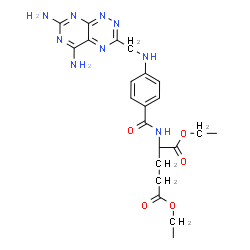 ChemSpider 2D Image | Diethyl N-(4-{[(5,7-diaminopyrimido[5,4-e][1,2,4]triazin-3-yl)methyl]amino}benzoyl)-L-glutamate | C22H27N9O5