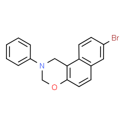 ChemSpider 2D Image | 8-Bromo-2-phenyl-2,3-dihydro-1H-naphtho[1,2-e][1,3]oxazine | C18H14BrNO