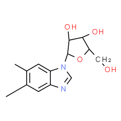 ChemSpider 2D Image | 1-(alpha-D-Arabinofuranosyl)-5,6-dimethyl-1H-benzimidazole | C14H18N2O4