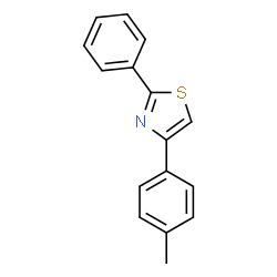 ChemSpider 2D Image | 4-(4-Methylphenyl)-2-phenyl-1,3-thiazole | C16H13NS