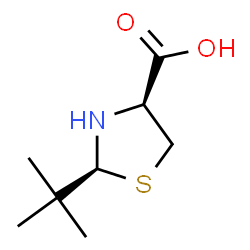 ChemSpider 2D Image | (2S,4S)-2-(2-Methyl-2-propanyl)-1,3-thiazolidine-4-carboxylic acid | C8H15NO2S