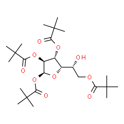 ChemSpider 2D Image | 1,2,3,6-Tetrakis-O-(2,2-dimethylpropanoyl)-beta-D-idofuranose | C26H44O10