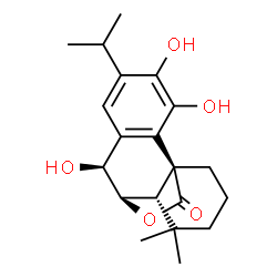 ChemSpider 2D Image | (5beta,6beta,7beta,10alpha)-7,11,12-Trihydroxy-6,20-epoxyabieta-8,11,13-trien-20-one | C20H26O5