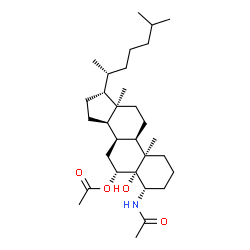 ChemSpider 2D Image | (4beta,5beta,6beta,9beta,14beta)-4-Acetamido-5-hydroxycholestan-6-yl acetate | C31H53NO4
