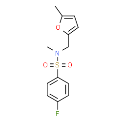 ChemSpider 2D Image | 4-Fluoro-N-methyl-N-[(5-methyl-2-furyl)methyl]benzenesulfonamide | C13H14FNO3S