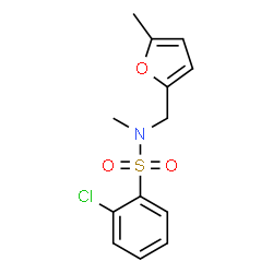 ChemSpider 2D Image | 2-Chloro-N-methyl-N-[(5-methyl-2-furyl)methyl]benzenesulfonamide | C13H14ClNO3S