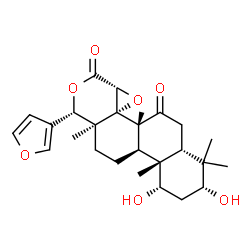 ChemSpider 2D Image | (1S,3R,4aR,6aR,6bS,7aR,10S,10aS,12aR,12bS)-10-(3-Furyl)-1,3-dihydroxy-4,4,6a,10a,12b-pentamethyldodecahydronaphtho[2,1-f]oxireno[d]isochromene-6,8(2H,7aH)-dione | C26H34O7