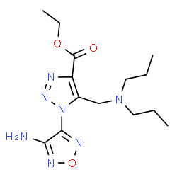 ChemSpider 2D Image | Ethyl 1-(4-amino-1,2,5-oxadiazol-3-yl)-5-[(dipropylamino)methyl]-1H-1,2,3-triazole-4-carboxylate | C14H23N7O3