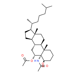 ChemSpider 2D Image | (4beta,5beta,6beta,8alpha,9beta,10alpha,13alpha,14beta)-5-Acetamido-4-hydroxycholestan-6-yl acetate | C31H53NO4