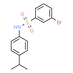 ChemSpider 2D Image | 3-Bromo-N-(4-isopropylphenyl)benzenesulfonamide | C15H16BrNO2S