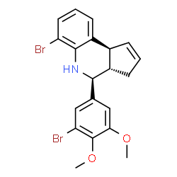 ChemSpider 2D Image | (3aS,4S,9bS)-6-Bromo-4-(3-bromo-4,5-dimethoxyphenyl)-3a,4,5,9b-tetrahydro-3H-cyclopenta[c]quinoline | C20H19Br2NO2