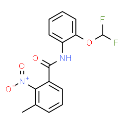 ChemSpider 2D Image | N-[2-(Difluoromethoxy)phenyl]-3-methyl-2-nitrobenzamide | C15H12F2N2O4