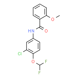 ChemSpider 2D Image | N-[3-Chloro-4-(difluoromethoxy)phenyl]-2-methoxybenzamide | C15H12ClF2NO3