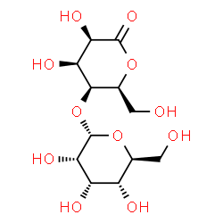 ChemSpider 2D Image | (3R,4S,5S,6S)-3,4-Dihydroxy-6-(hydroxymethyl)-5-{[(2S,3S,4S,5R,6S)-3,4,5-trihydroxy-6-(hydroxymethyl)tetrahydro-2H-pyran-2-yl]oxy}tetrahydro-2H-pyran-2-one (non-preferred name) | C12H20O11