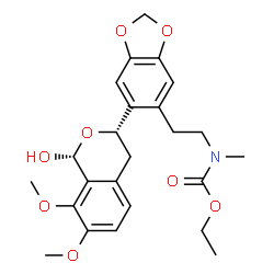 ChemSpider 2D Image | Ethyl (2-{6-[(1R,3S)-1-hydroxy-7,8-dimethoxy-3,4-dihydro-1H-isochromen-3-yl]-1,3-benzodioxol-5-yl}ethyl)methylcarbamate | C24H29NO8